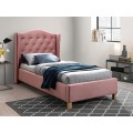 Односпальная кровать Signal ASPEN VELVET BLUVEL 52 античный розовый/дуб 90/200