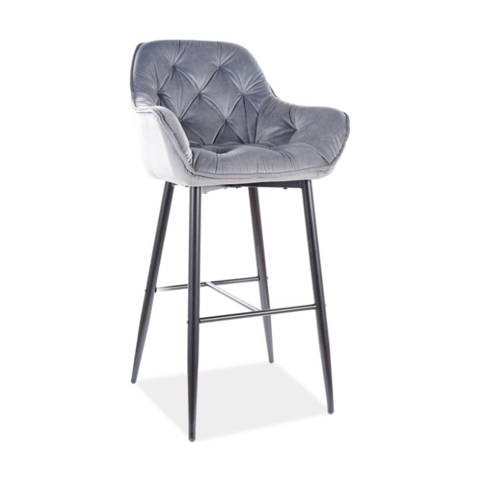 Барный стул Signal CHERRY H-1 VELVET серый
