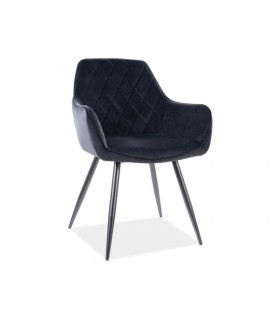 Стул с подлокотниками Linea Velvet черный