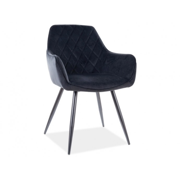 Стул с подлокотниками Linea Velvet черный