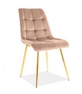 Стул Signal CHIC Velvet Bluvel 28 бежевый/золотой
