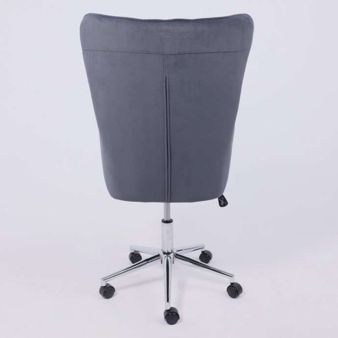 Офисное кресло BELLA XL chome графитовый велюр Kiton 713 Graphite