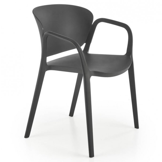 Пластиковый стул с подлокотниками HALMAR K491 черный