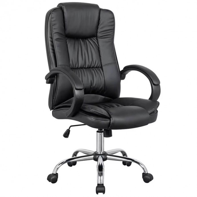 Кресло руководителя SitUp RAPID Chrome (экокожа Black/Black)