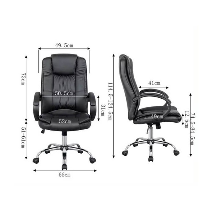 Кресло руководителя SitUp RAPID Chrome (экокожа Black/Black)