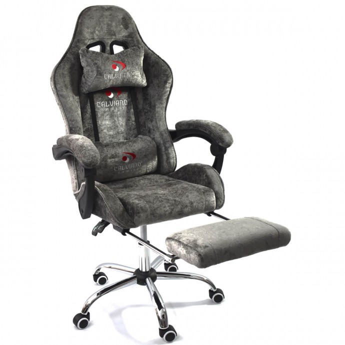 Геймерское вибромассажное кресло Calviano Amarone dark grey plush