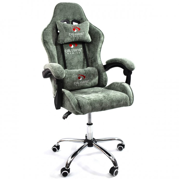 Геймерское массажное кресло Calviano Nero green plush