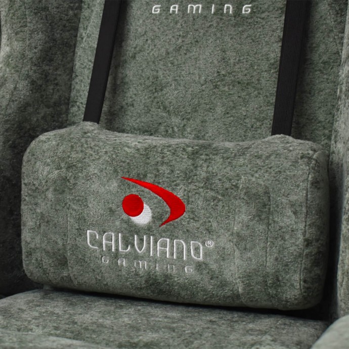 Геймерское массажное кресло Calviano Nero green plush