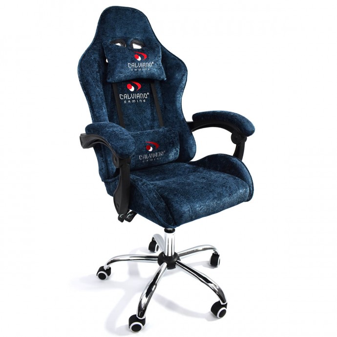 Геймерское массажное кресло Calviano Calviano Nero blue plush