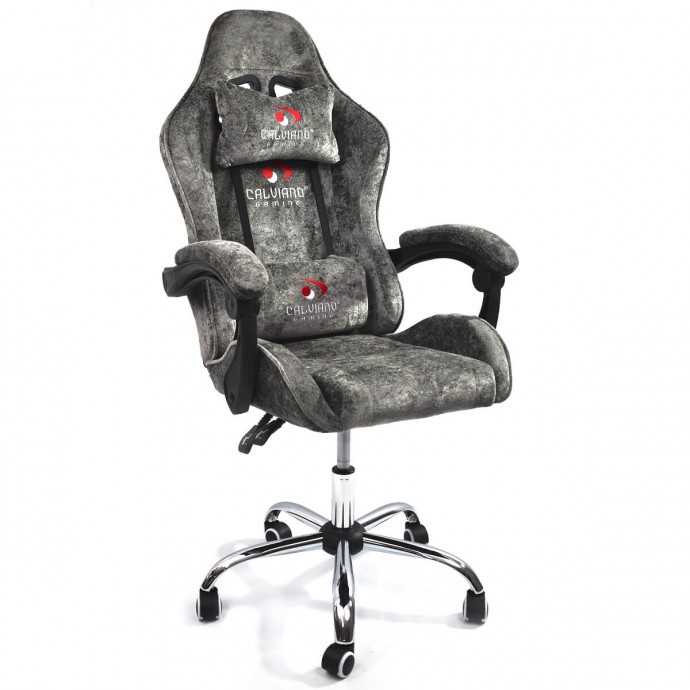 Геймерское массажное кресло Calviano Nero dark grey plush