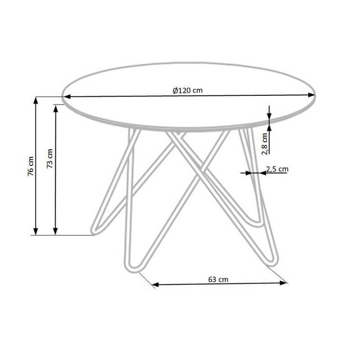 Круглый обеденный стол Halmar BONELLO 120