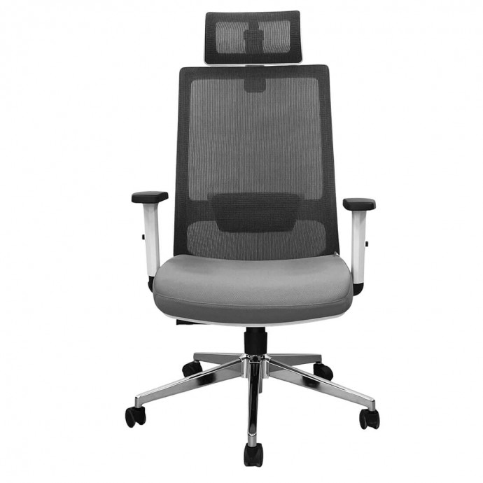 Кресло офисное SitUp MADRID Chrome (сетка Gray/ткань Gray)