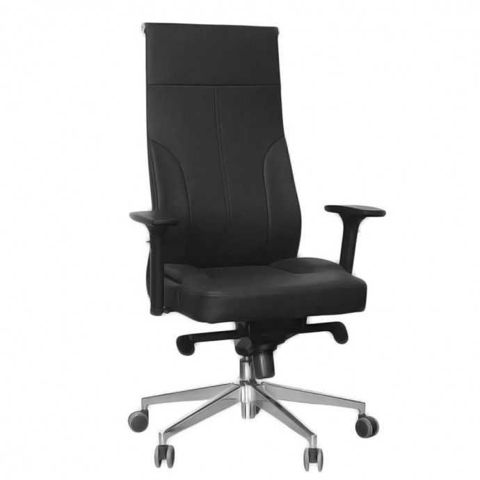 Кресло руководителя SitUp PARTNER Chrome (экокожа Black/Black)