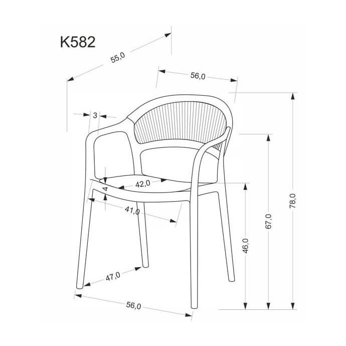 Стул HALMAR K582 черный/натуральный