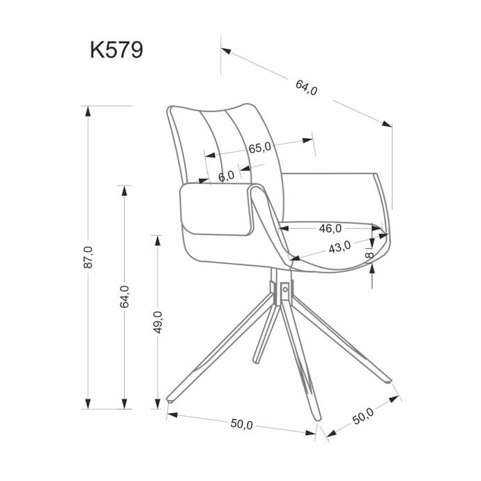 Поворотный стул HALMAR K579 зеленый