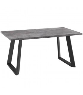 Раздвижной стол LOFT LUX-140 140/180х85 Дымчатая керамика/Чёрный