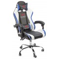 Геймерское массажное кресло Calviano ASTI ULTIMATO black/white/blue