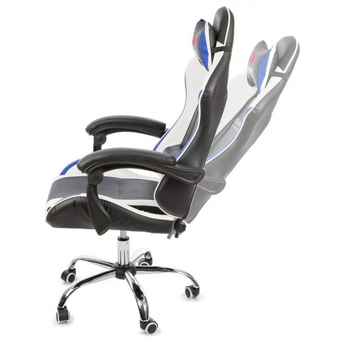 Геймерское массажное кресло Calviano ASTI ULTIMATO black/white/blue
