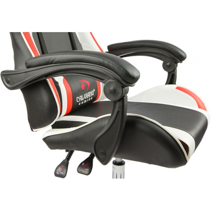 Геймерское массажное кресло Calviano ASTI ULTIMATO black/white/red