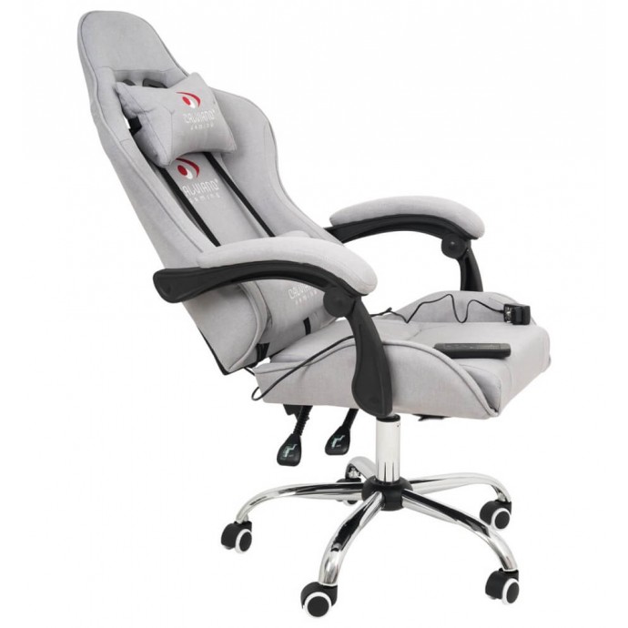 Геймерское массажное кресло Calviano ASTI ULTIMATO grey fabric
