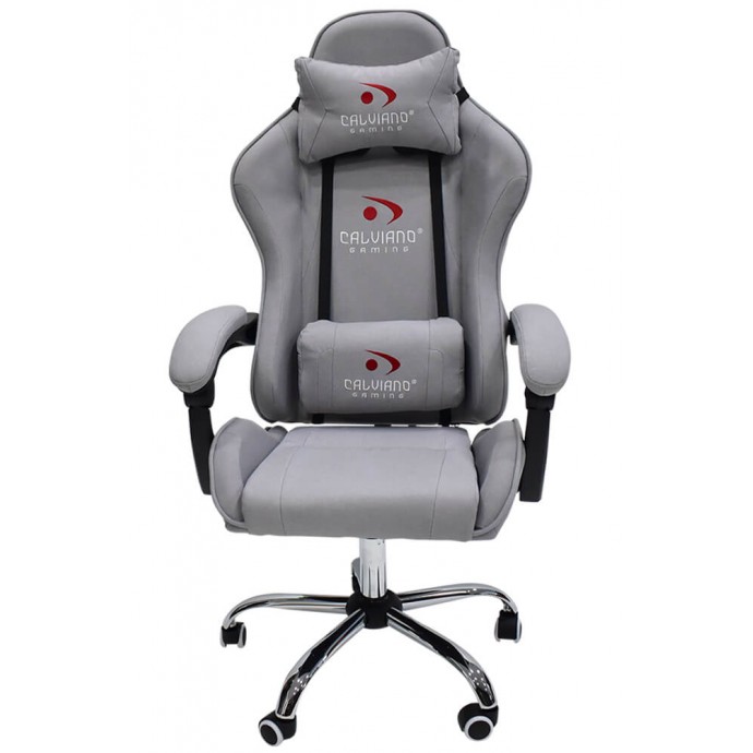 Геймерское массажное кресло Calviano ASTI ULTIMATO grey fabric