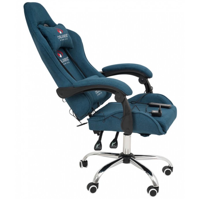 Геймерское массажное кресло Calviano ASTI ULTIMATO light blue fabric