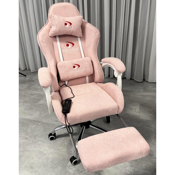 Геймерское вибромассажное кресло Calviano Amarone pink plush