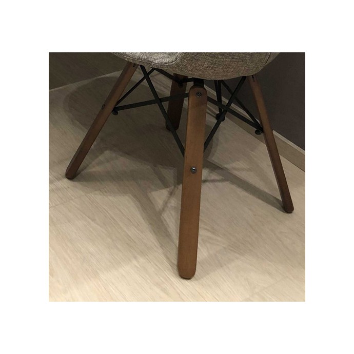 Пластиковый стул с подлокотниками Edi белый/темный орех